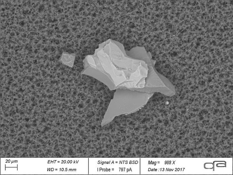 Particle analysis using scanning electron microscopy